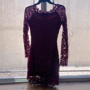 Wine Sequin Cocktail Dress
